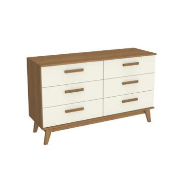 Imagem de Cômoda 6 Gavetas Kappesberg T268 Cor Canela off White