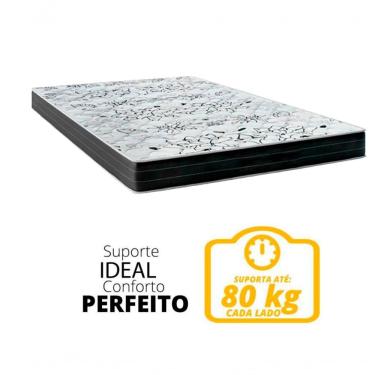 Imagem de Cama Box Casal com Colchão Ortopédico D28 Tecido Sintético Branco e Preto Bello Box