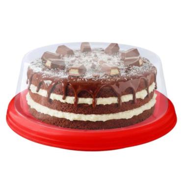 Imagem de Boleira Plastico - Café da Manhã Glamour - Tampa transparente com Prato color - PANAMI