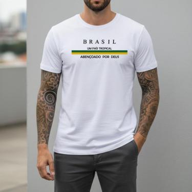 Imagem de Camiseta Branca Masculina Seleção Brasileira Copa 2026 Direto da Fábrica Original Tempo Limitada-Masculino