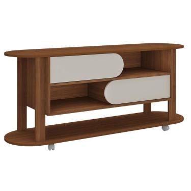 Imagem de Rack Para Tvs De 65` 4 Rodízios Verê Cedro Off White
