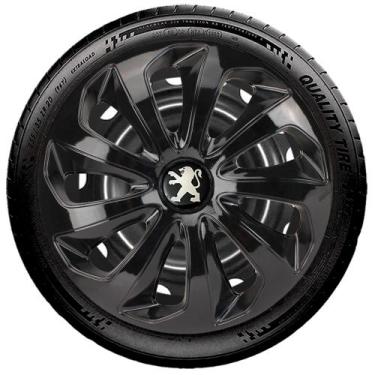 Imagem de Calota Esportiva Velox Aro 14 Preta Peugeot 206 207 208 307 - Elitte