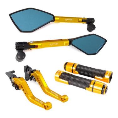 Imagem de Kit Retrovisor Manopla Manete Nxr Bros 125 150 160 A Lona - Stark Race
