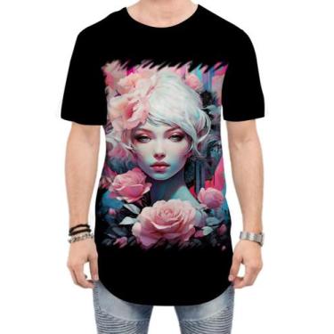 Imagem de Camiseta Longline Mulher de Rosas Paixão 3 - Kasubeck Store®, M