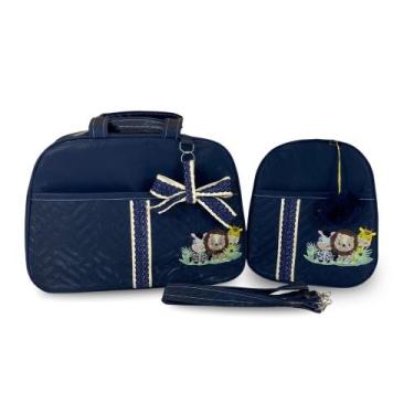 Imagem de Kit Bolsa Maternidade 2 Peças Grande Impermeável + Mochila + Trocador 