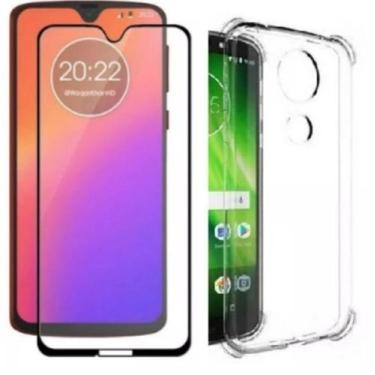 Imagem de Kit Proteção Para Motorola Moto G7 Plus Película 3d Curva De Vidro Tem