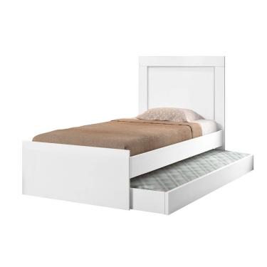 Imagem de Bicama Bibox Luara Solteiro com Auxiliar para Dormitório e Quarto Casa Apartamento - Branco