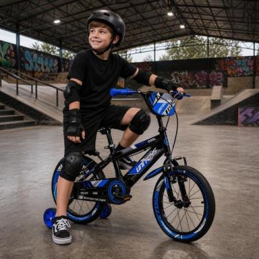 Imagem de Bike Infantil Aro 16 Menino Pro Aventura V-brake Azul