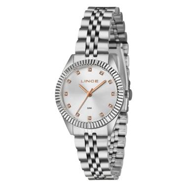 Imagem de Relógio LINCE feminino prata strass LRMM058L32 S1SX