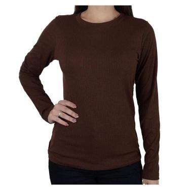 Imagem de Blusa Feminina LZT Canelada Marrom - 11553-Feminino