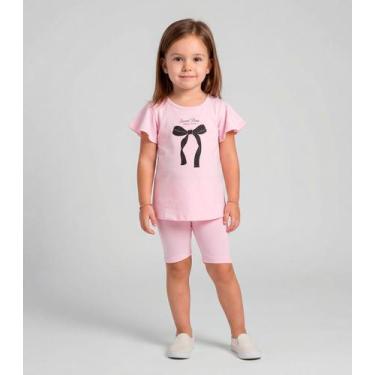 Imagem de Conjunto Infantil Feminino Blusa E Ciclista Select Rosa, 4, Rosa