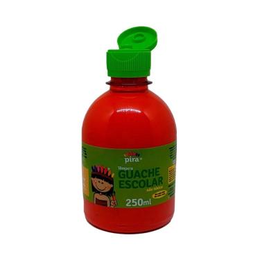 Imagem de Tinta Guache Escolar Pet 250ml Com Aplicador Piratininga Vermelho
