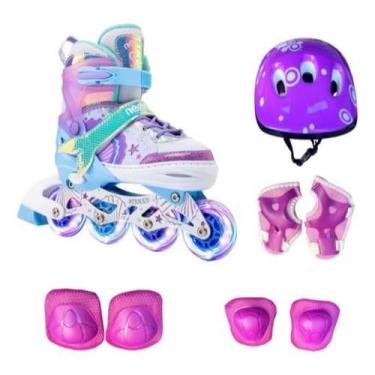 Imagem de Patins Inline Roller Ajustável C/ Led Sereia Lançamento + BOLSA + KIT 