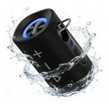 Imagem de Caixa som bluetooth basike ipx5 rgb potente à prova dágua - preto, PRE