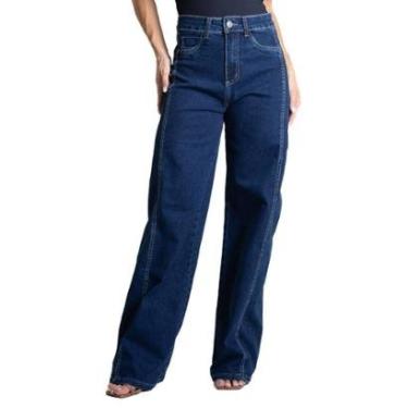 Imagem de Calça Jeans Sawary Wide Leg - 282229 - Azul médio 46-Feminino