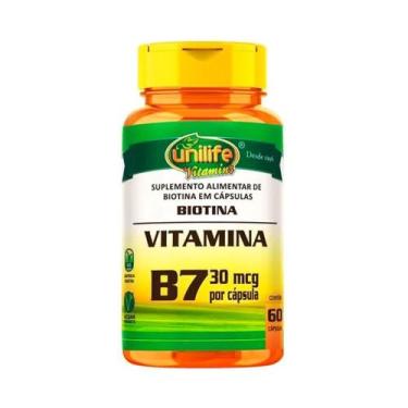 Imagem de Vitamina B7 Biotina - Unilife - 60 Cápsulas