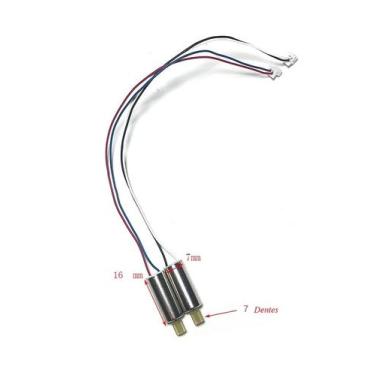 Imagem de 2 Motores de Drone E88 Pro E88 7x16mm 7 Dentes 3.7v eixo 1mm - JETPRO