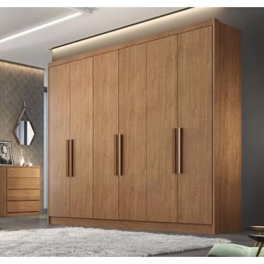 Imagem de Guarda Roupa Casal 100% Mdf 6 Portas 6 Gavetas - Linea-cumaru - Móveis Novo Horizonte