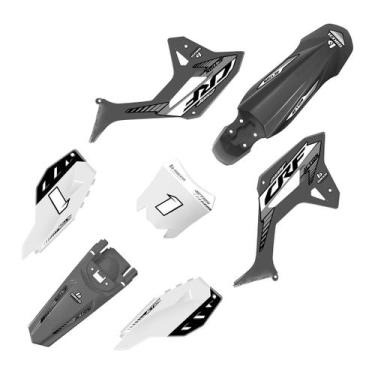 Imagem de Kit Plástico Biker 4ction C/ Adesivo Honda Crf 250f, Preto / Branco
