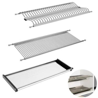Imagem de Escorredor de Pratos/copos Inox C/ Bandeja 600mm FGVTN Cromado, Cromad