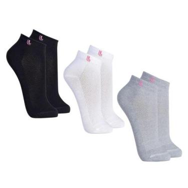 Imagem de Kit 3 Pares De Meias Lupo Cano Curto Sport Algodão Feminino, Misto, M 