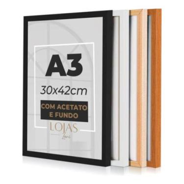 Imagem de Kit 2 Molduras A3 30x42cm Acetato Quadro Diploma Foto Poster - Branco 