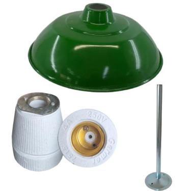Imagem de Kit prato bed aluminio verde 12 soquete braço reto 30cm - DIVERSAS