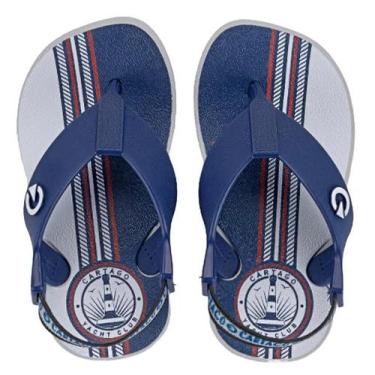 Imagem de Chinelo Menino Infantil Cartago Atlanta Baby com Elástico, Azul, 17/18