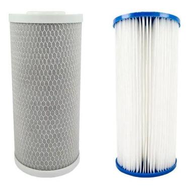 Imagem de Kit Reposição Big Blue 1 Carvão Ativado 1 Plissado Lavável Branco - Ro