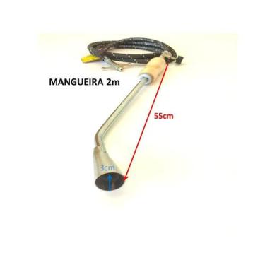 Imagem de Lança Chamas  55cm com mangueira de 2 metros Sapecador Maçarico Acende