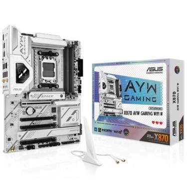 Imagem de Placa Mãe Asus X870 AYW Gaming WIFI W, Chipset X870, AMD AM5, ATX, DDR