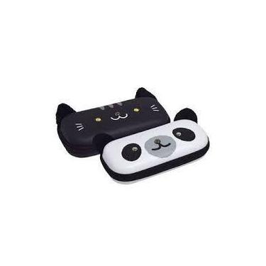 Imagem de Estojo Escolar DAC em PVC com Estampa de Animais - Panda e Gato Preto,