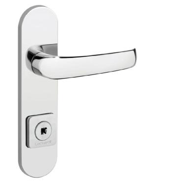 Imagem de Fechadura Externa Quadrada Light Pepe 55-3044 Tetra para Porta de Madeira Zamac Cromado Prata Lockwell