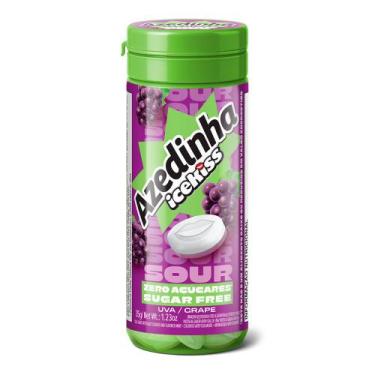 Imagem de Pastilha IceKiss Azedinha Uva Sem Açúcar 35g