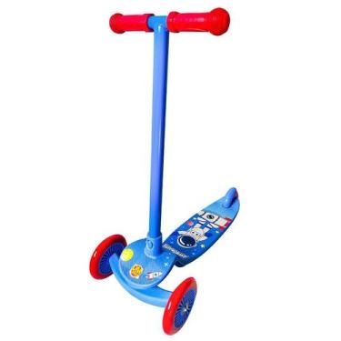 Imagem de Patinete infantil dobrável com luz Slim Astronauta 50 kg - DM BRASIL