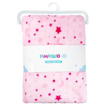 Imagem de Manta Bebê Infantil Macia Linda Cor Estrelas Rosa Pimpolho