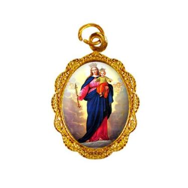 Imagem de 100 Medalhas de Alumínio NSra Auxiliadora - Mod 1 - SJO, Dourado