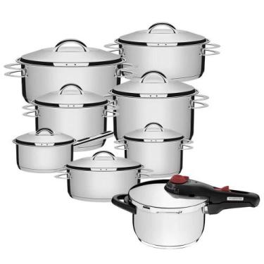 Imagem de Jogo Panelas Solar 7 Peças + Panela Pressão Solar 4,5 L - TRAMONTINA