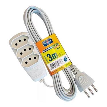 Imagem de Extensão Sort PP 3x0,75mm 3 Metros 3 Tomadas - 1779 - NoBrand