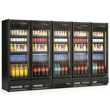 Imagem de Balcao Refrigerado Frios E Laticinios Gcvr-2500cb Todo Preto 5 Portas 220V - Gelopar