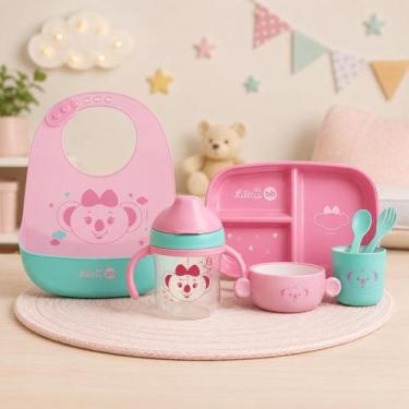 Imagem de Kit Refeição Copo Bico Silicone Babador Lilica Ripilica - Pacific
