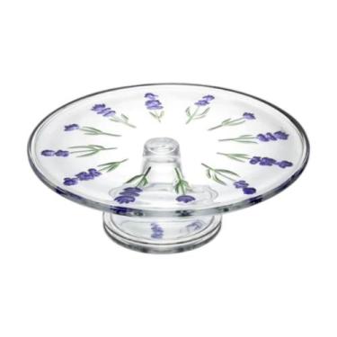Imagem de Prato de Bolo com Pé Cristal Premium Lavanda 30cm Diâmetro - Lyor
