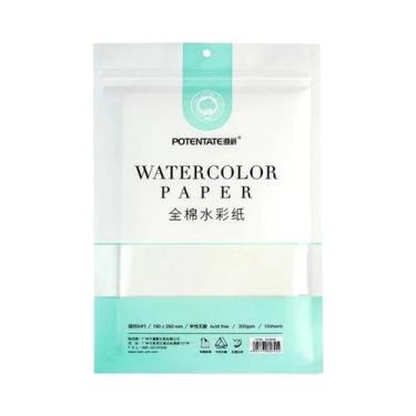 Imagem de Papel Para Aquarela 100% Algodão 300g Fino, Médio E Grosso Para Cartõe