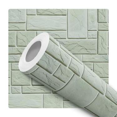 Imagem de Papel De Parede Adesivo Lavável Sala Pedra Rustica Efeito Visual 3D Ve