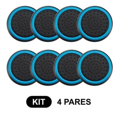 Imagem de 4 Pares de Grips p/ controle Anti Derrapante Silicone Botão Analógico 