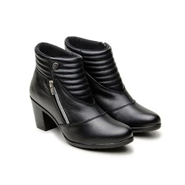 Imagem de BOTA FEMININA CANO CURTO COURO 9205 PRETA (36, 9205 PRETA)