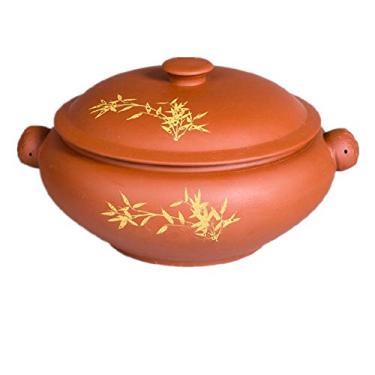 Imagem de XICHENGSHIDAI Panela a vapor de cerâmica, caçarola de argila tradicional Yunnan para sopa de frango, vegetais a vapor e milho ou cozinhar alimentos fitness 2800 ml