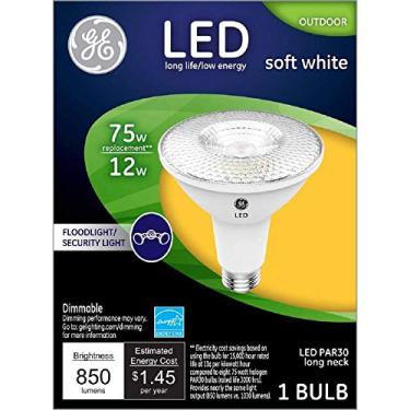 Imagem de GE Lighting Lâmpada LED de inundação/segurança 38446, Par30, branco macio, pescoço longo, 1000 lúmens, 12 watts - Quantidade 1