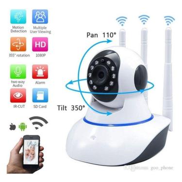 Imagem de Câmeras Wifi 3 Antenas Ip De Segurança E Monitoramento sensor de presença escuta e fala
