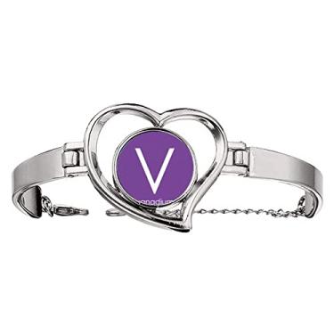 Imagem de N/A N/A Chestry Elements Tabela Período de Transição Metais Vanadium V Pulseira Coração Joia Pulseira Pulseira Fio Pulseira, medium, metal